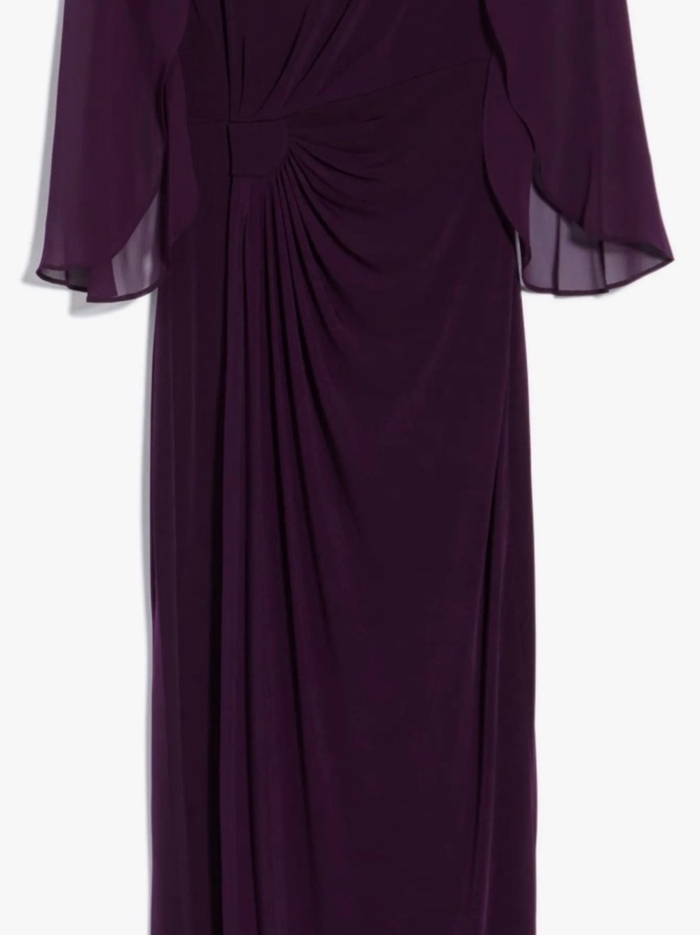 connected apparel Plum Long-Sleeve Draped Gown